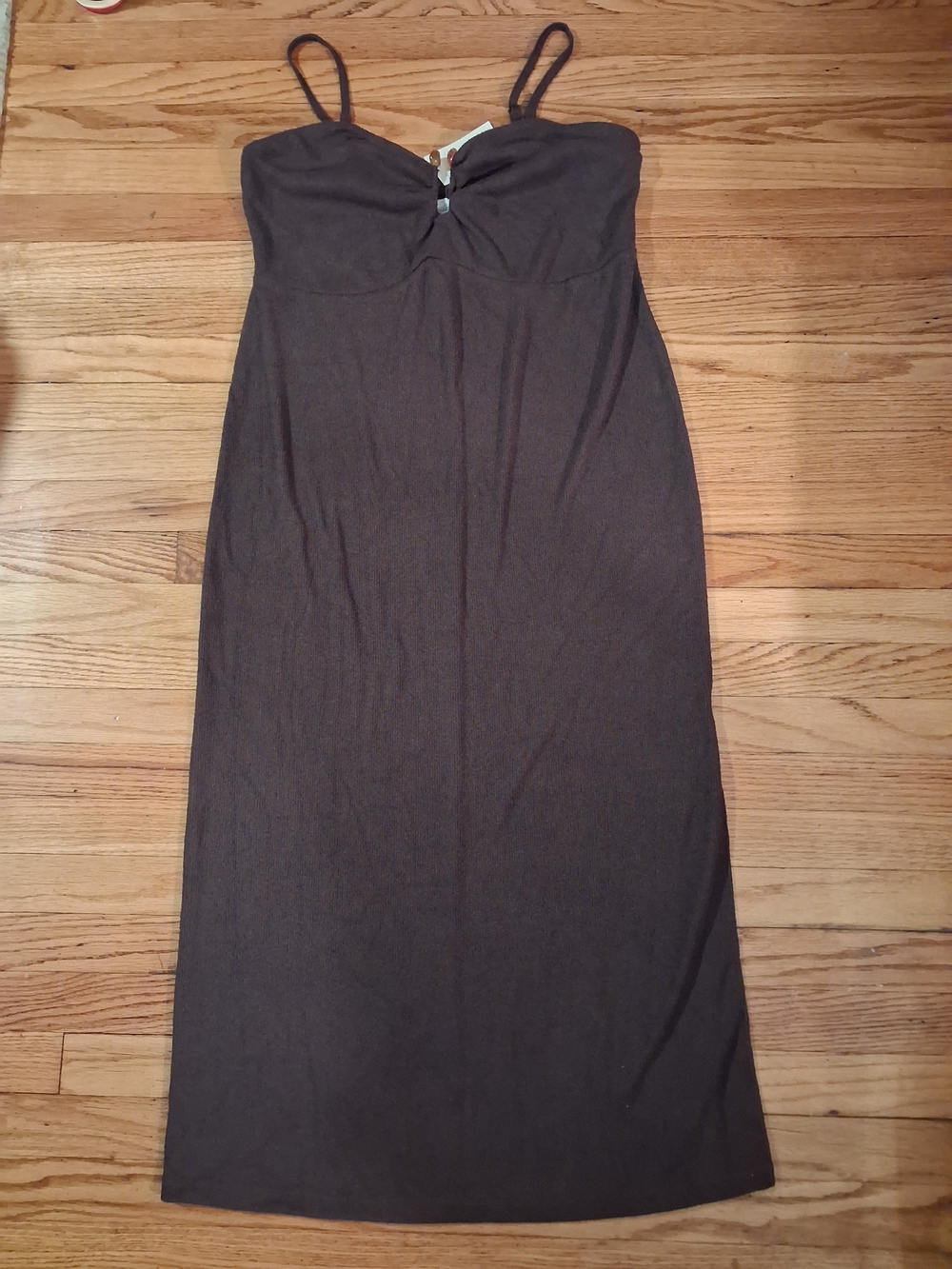 a new day Brown Spaghetti-Strap Swim Coverup Dress